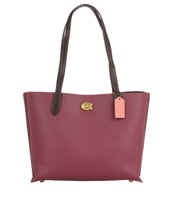 Willow Tote, Leather, Plum Cherry, DB, C0691, 4*